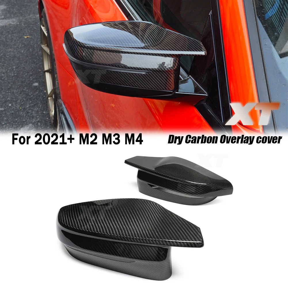 

Dry Carbon Fiber For BMW 2021+ G80 G81 M3 G82 G83 M4 G87 M2 RearView Side Mirror Overlay Covers Stick Add on RHD LHD