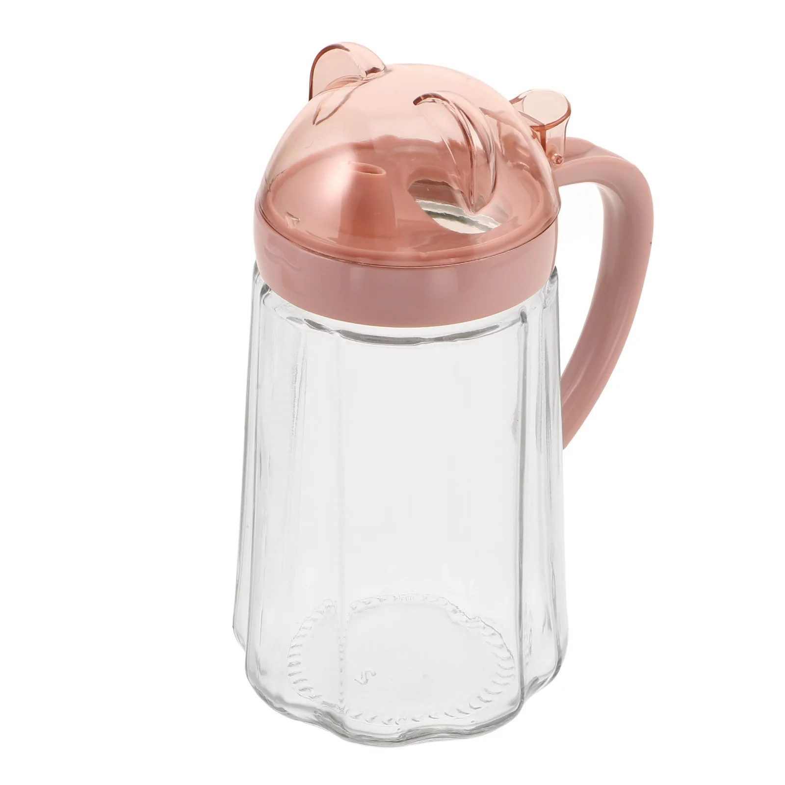 

1Pcs Glass Oil Bottle Cartoon Lid Design Recycle Household Oils Control Cooking Consumption Random Color