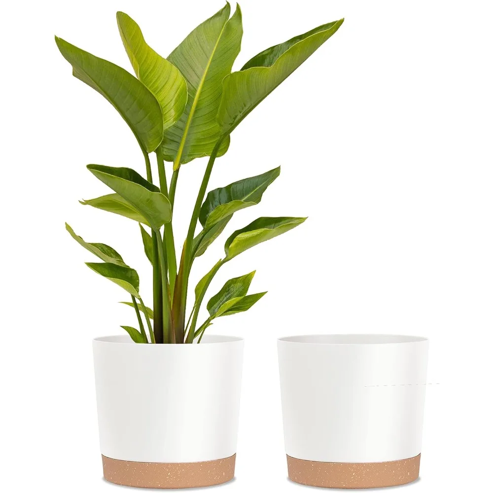 

Plant Pots for Indoor Plants, 2 Pack 12 Inch Pots for Plants, Lightweight Large White Planters for Indoor Plants Outdoor Plants