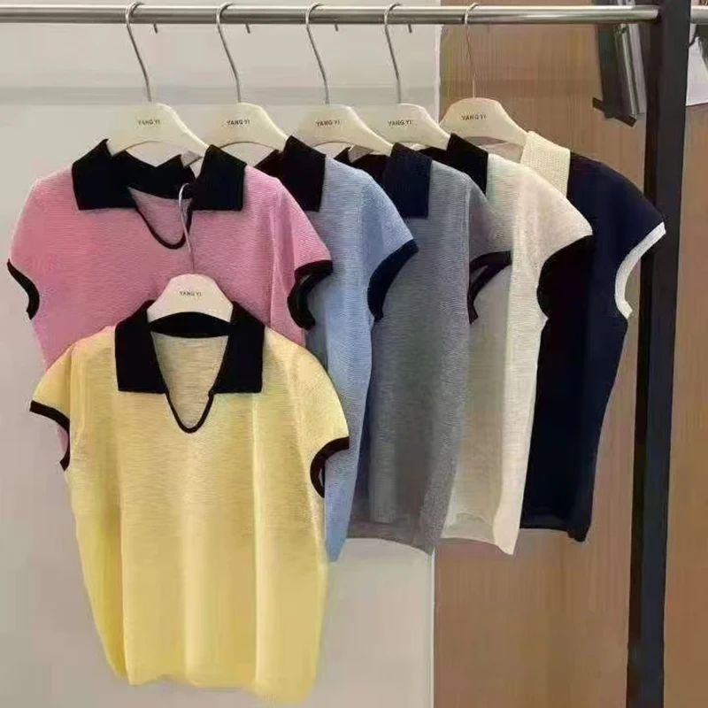 

women v-neck knitted t-shirt