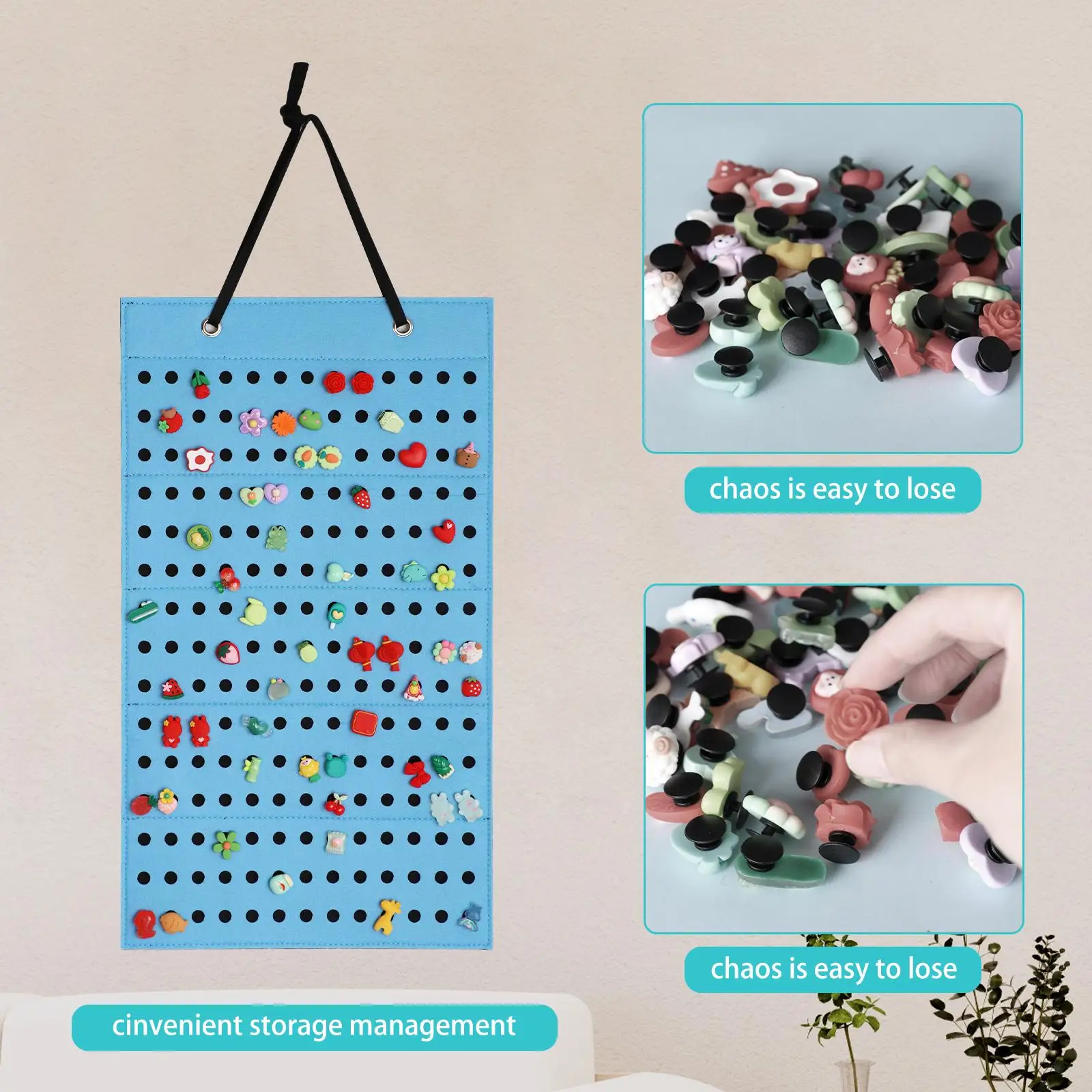 Shoe Charms Holder Shoe Decoration Display Holder Wall Mounted Shoe Charms Organizer Capacity Hanging Bag for Easy Display