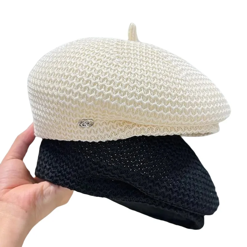 Y2K خمر قبعة موزع الصحف القبعات بلون تنفس ربيع الخريف قبعات كوريا الهيب هوب الشرير نمط الصيف ملحق الرسامين قبعة