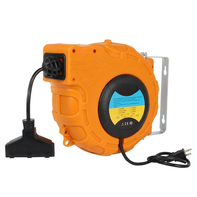 Automatic retractable rewinding electric drum, wiring board wall-mounted socket American standard plug 15M