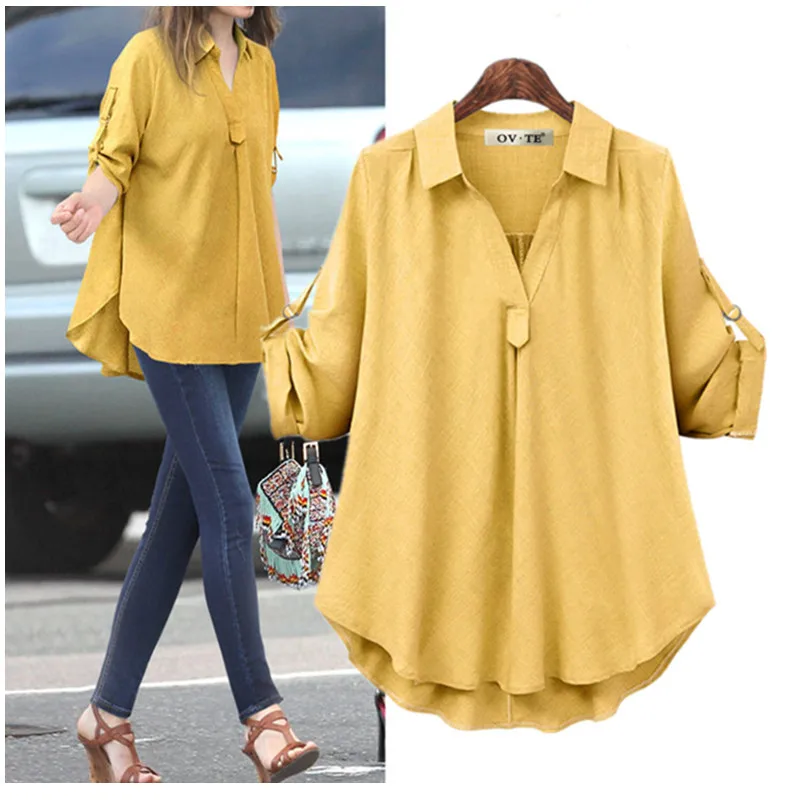 

2023 Spring and Autumn Women's New Fashion Commuting Bicolor Fabric Shirt Loose Casual Mid Length Versatile Comfortable Top