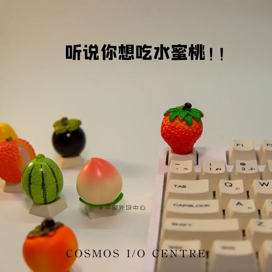 

Lychee peach watermelon star fruit cross shaft keycap personalized manual customization