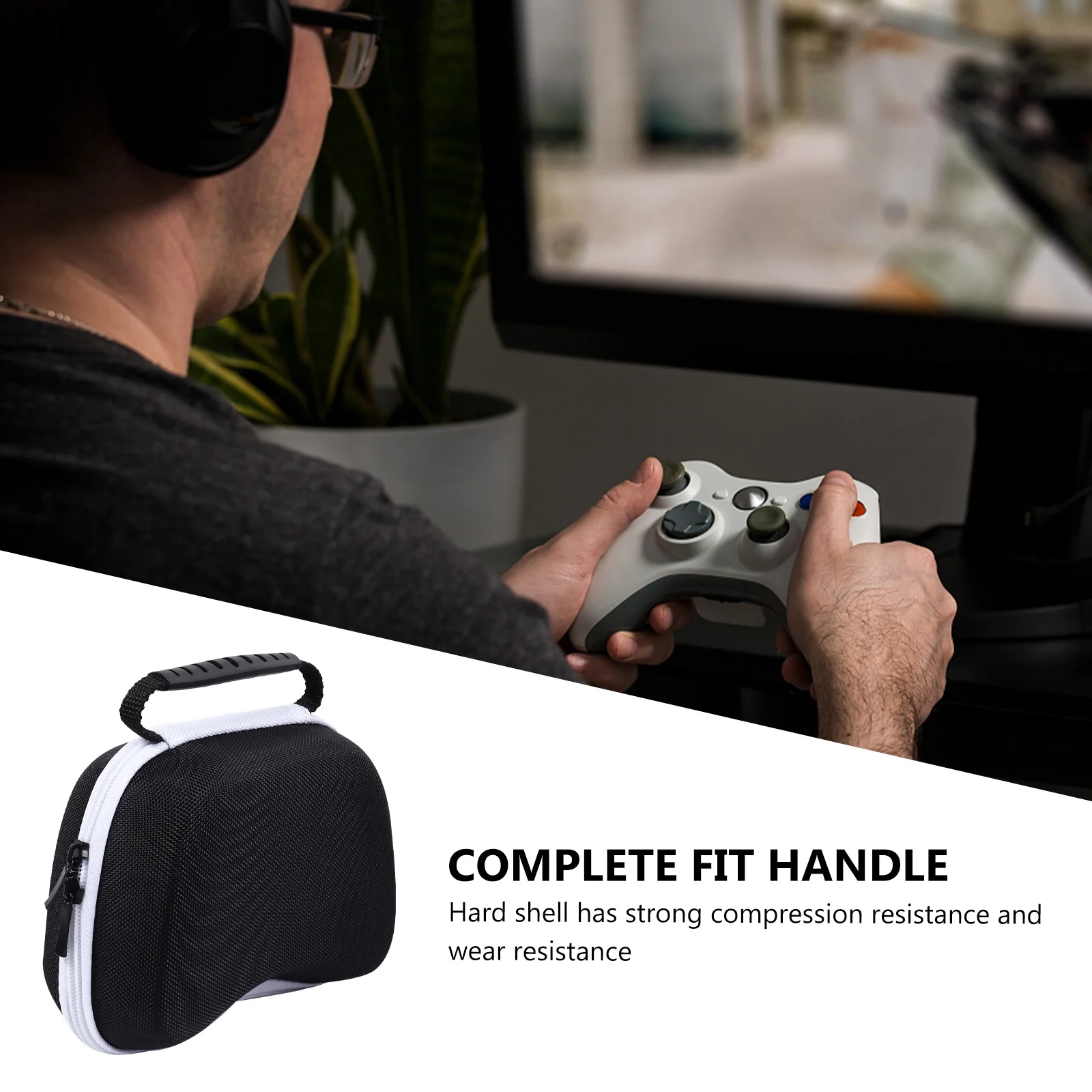 

Game Handle Storage Bag Plastic Material Portable Lightweight Outdoor Carry Case Compatible for PS5 Gamepad