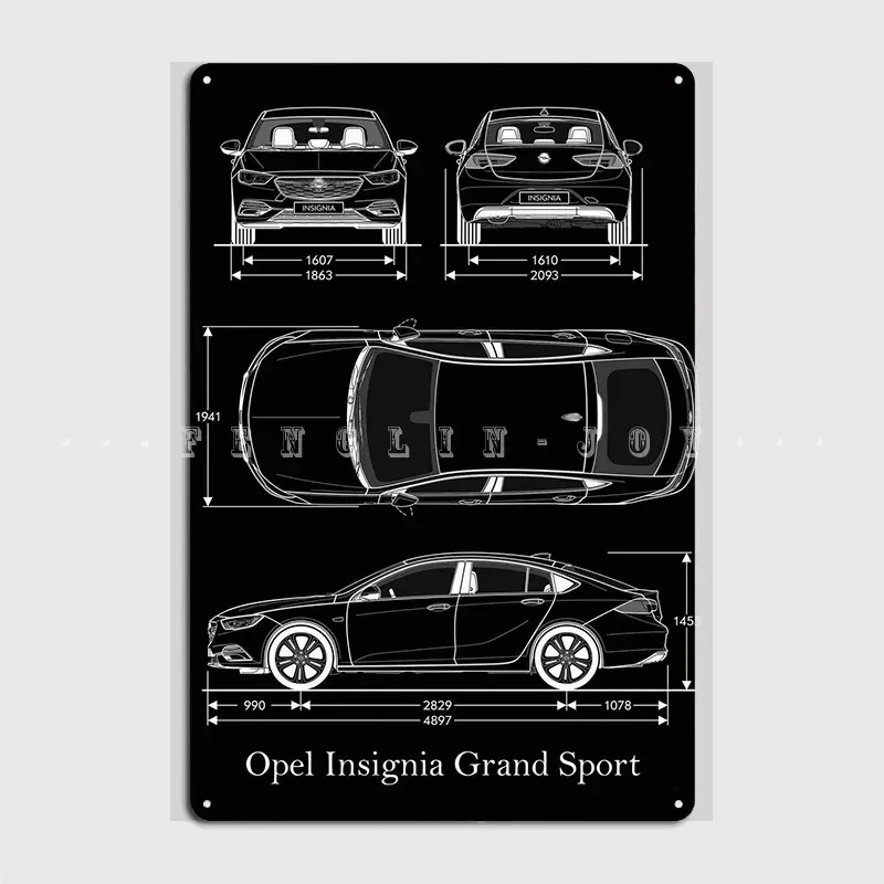 Opel Insignia Grand Sport Metal Sign Wall Pub Bar Cave Classic Plaques Tin Sign Poster