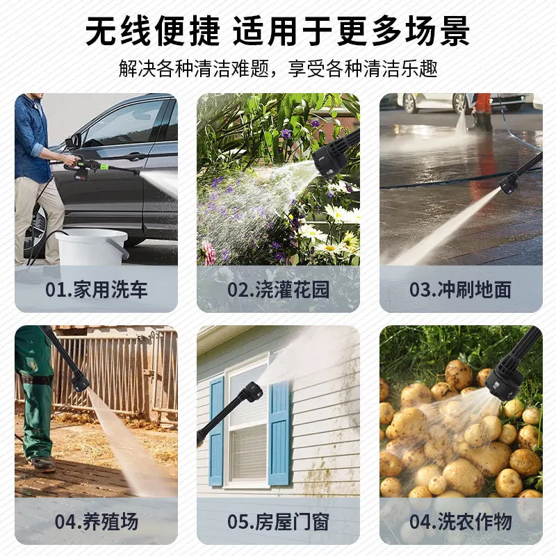 High Pressure Car Wash Water Gun Commercial Household Explosion‑proof Hose Nozzle Boost Water Sprayer for Auto Cleaning