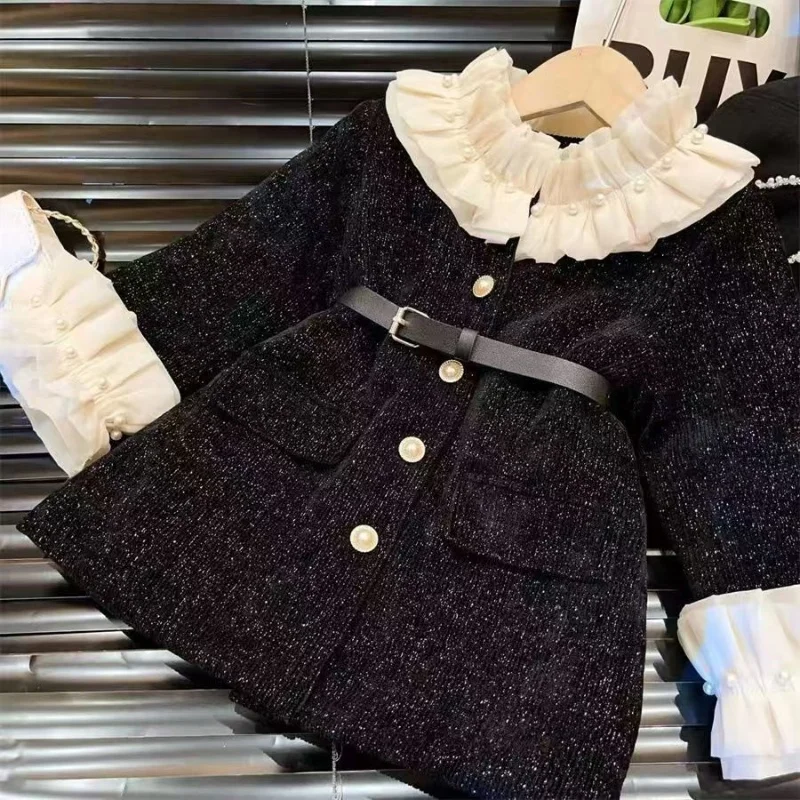 Girl Coat Winter 2025 New Style Cashmere Plaid Wool Coat Coat For 2 3 4 5 6 7 8 Years Old Kids Clothing