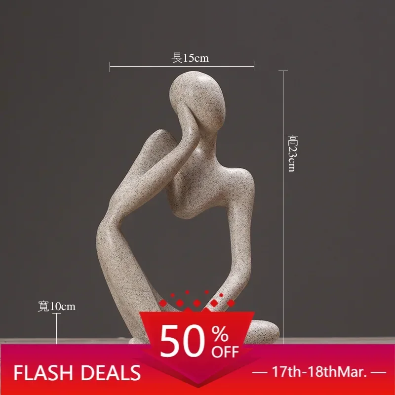 New Creative Figurines Miniatures Figure Jane 'o Thinker Figurines Miniatures Abstract Home Decor Фигурки В Миниатюрах ZY40XBY