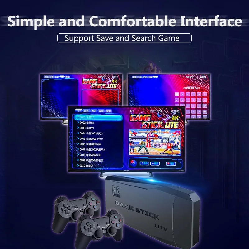 Retro Console 4k 20000 Games Portable Video Game Console M8 Game Stick TV Mini Handheld Player Wireless Controller Xmas Gift