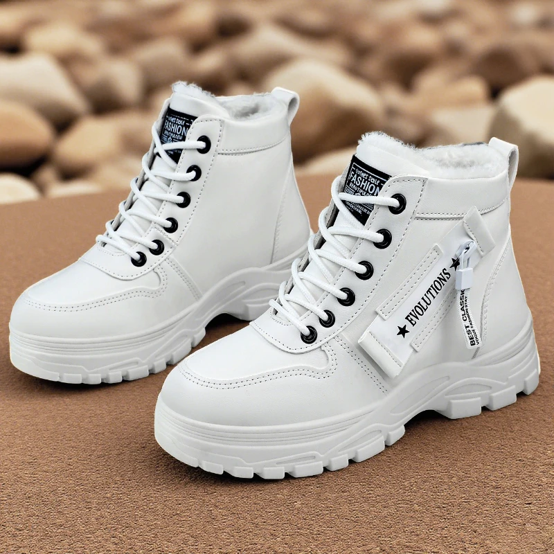 Women's Winter Snow Boots Large Size Fleece Lined Long Tube Warm Versatile Cotton Boots Cold Resistant All Match Cotton Boots