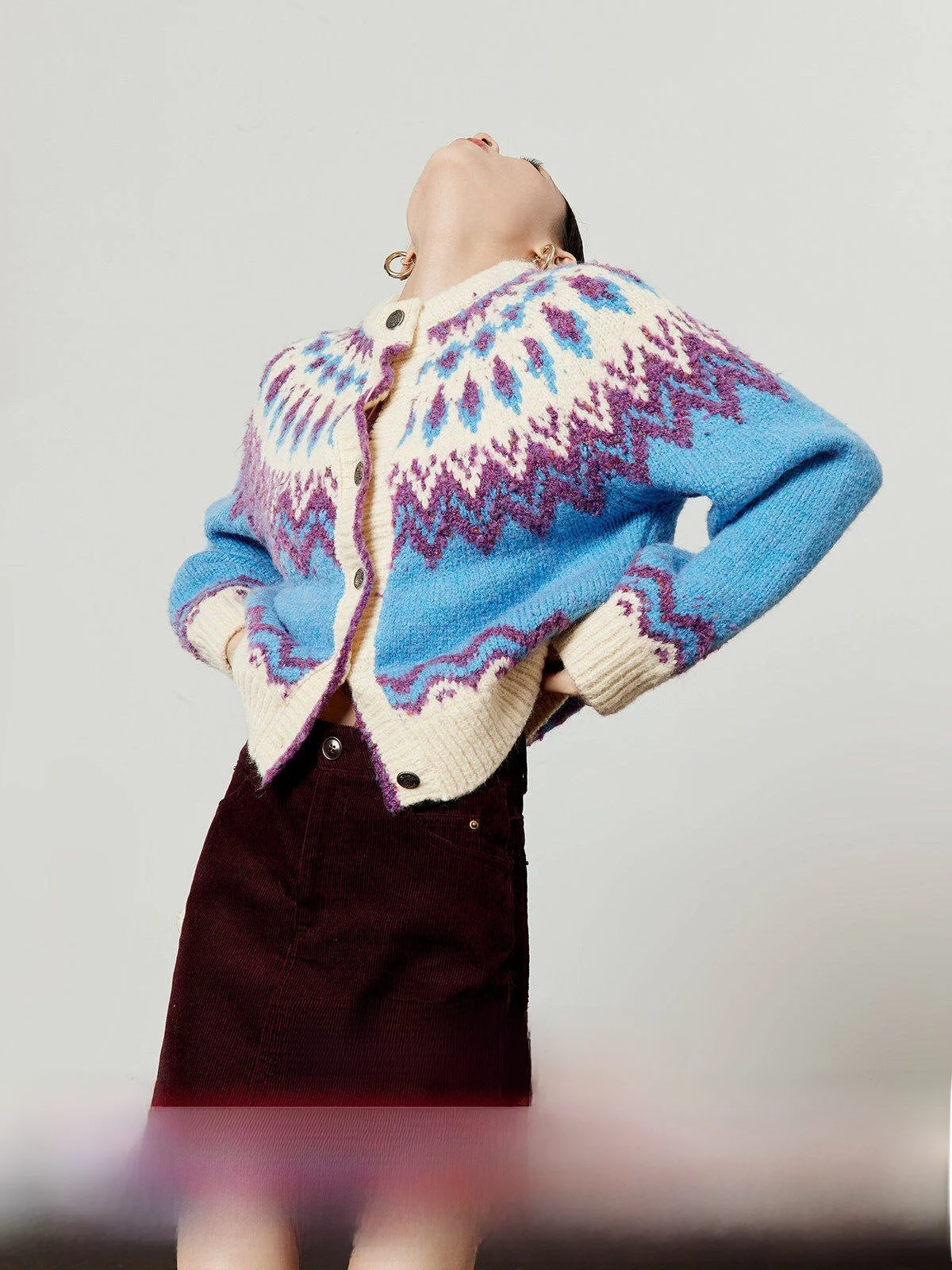 

Blue Knitted Sweater Women's Loose Fit Commuter Sle Open Cardigan Color Blo Tassel Autumn Winter Warm Long Sve round Ne