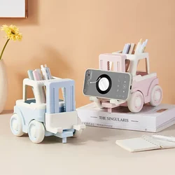 Cartoon Forklift Pen Holder Multifunctional Desktop Storage Box Ornament Children's Student Gift Creative Phone Holder