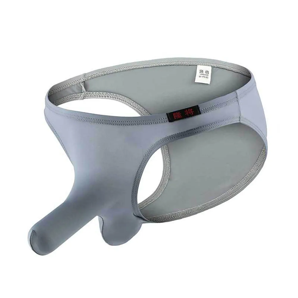 

Men's Underwear Solid Color Comfortable Breathable Elephant Nose Bottoms Ice Silk Translucent Boys Big Pouch Briefs