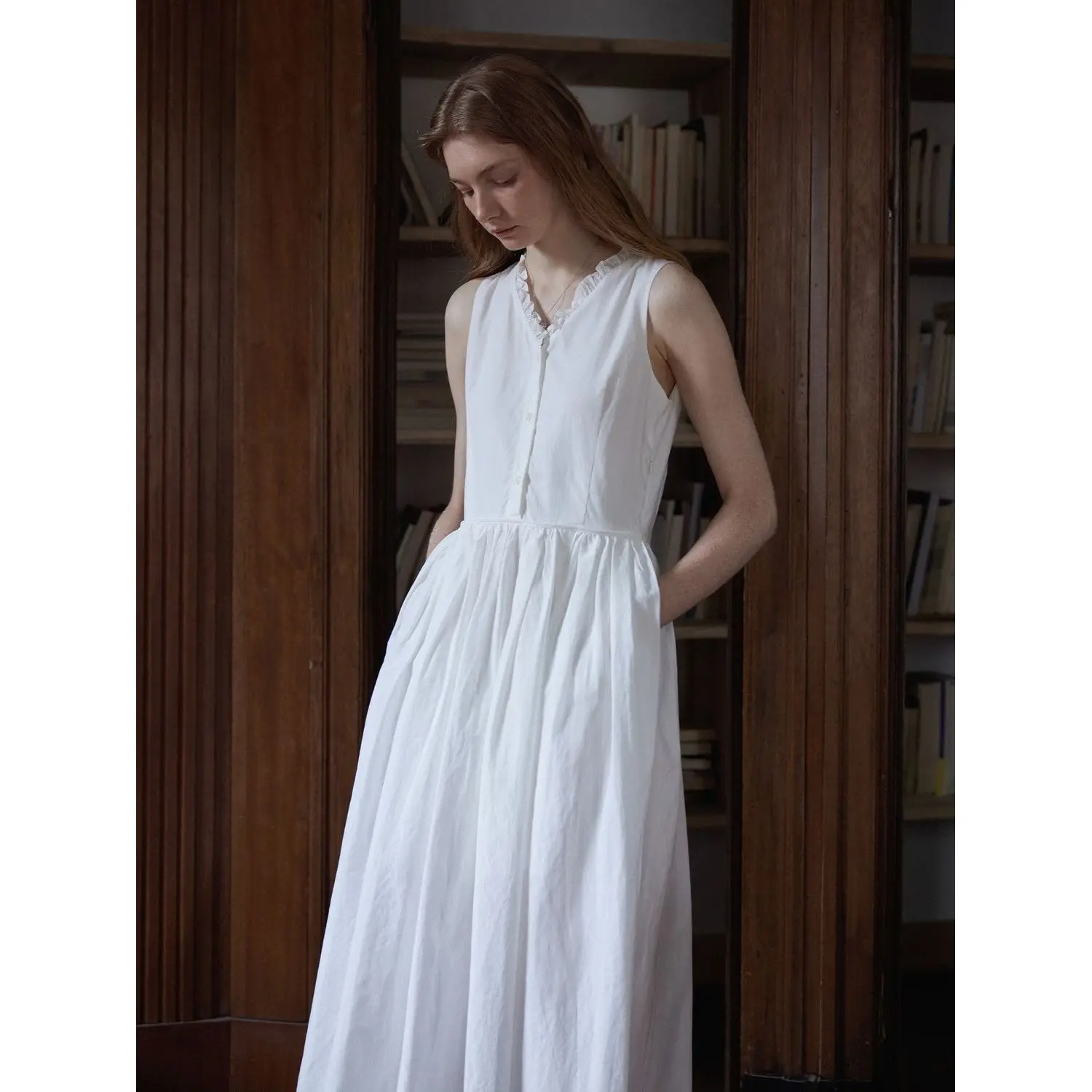 Knee-Length Simple Sle irt Collar Svel V-Ne Vest Dr New Ele Commute Midi Skirt Polyester Fiber A-Line Skirt