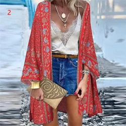 Boho Swimsuits Woman Kimono Bikini Cover-ups Cardigan Swimsuit 2024 Trend Woman Beach Cover Up Swimwear Women Beachwear Vacation