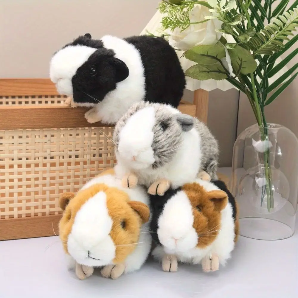 Desenhos animados animais de pelúcia cobaia recheado bonito bonecas simulação mouse bonecas 18cm vida real hamster boneca brinquedos