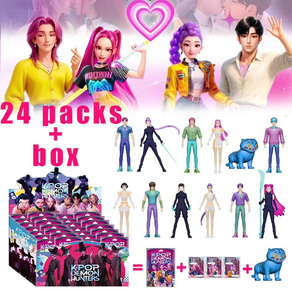 Anime Kpop Dämon Jäger Blind Box Dämon Jäger Rumi Mira Zoey Tiger Spielzeug Schreibtisch Dekoration Statuen Ornament Kind Weihnachten Geschenke