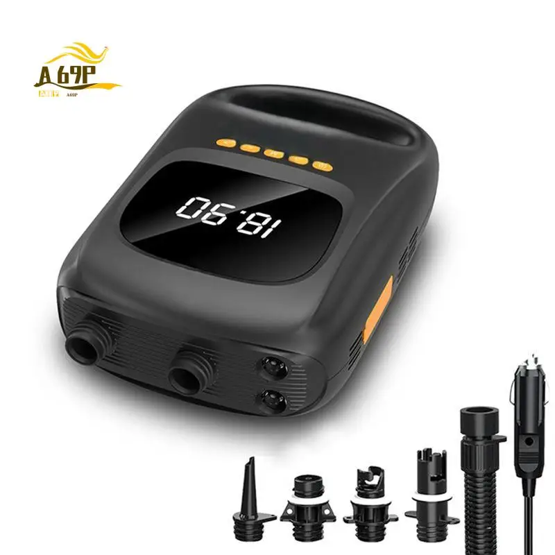 

Портативный электрический насос A69P для SUP-досок, 20PSI, перезаряжаемый, 7500 мАч, воздушный компрессор для надувных досок, каяков, лодок, эффективное надувание