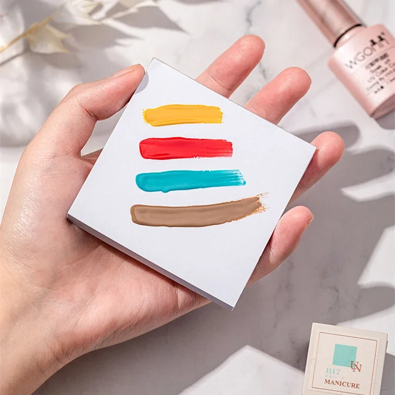 50pcs Disposable Tinting Glue Paper Tearable Nail Toning Palettes Nail Polish Color Mixing Tray Waterproof Paper Display Board