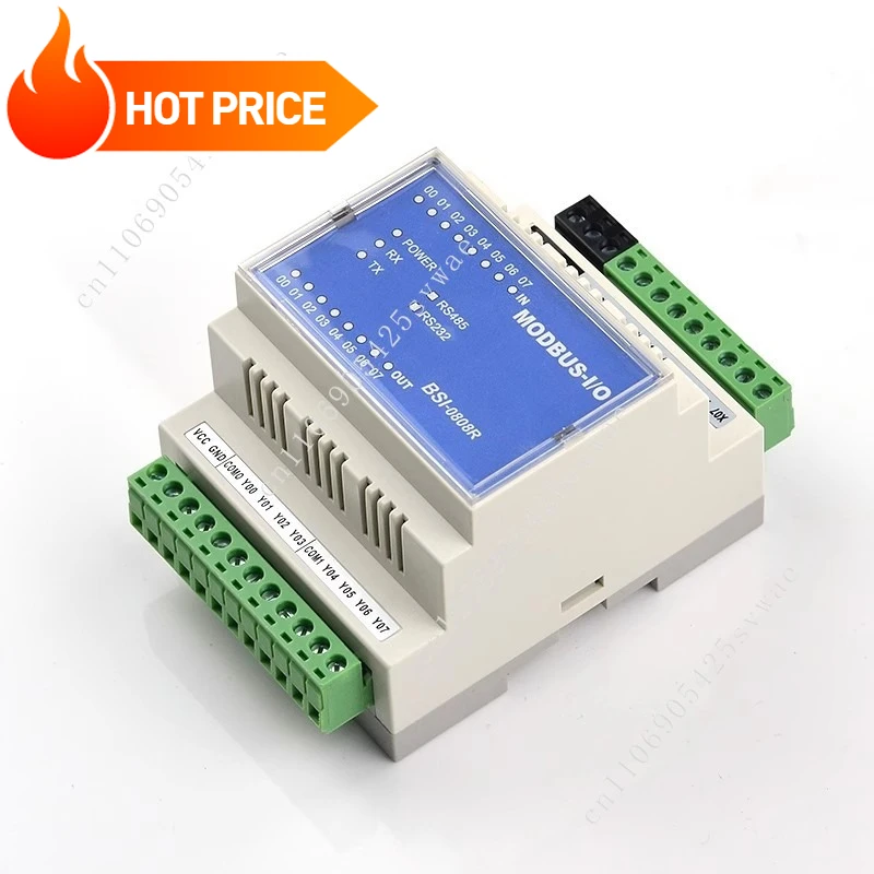 

Modbus Protocol Remote Serial Port to I/O Module 8 Input 8 Output Relay signal Acquisition RS232/485