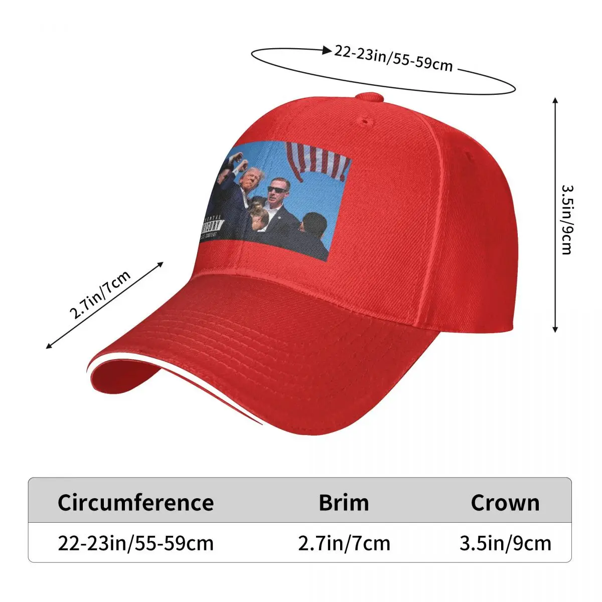 Casual 2024 Election Trump Shot Baseball Cap For Men Women Sun Cap Shooting at Trump Rally Headwear For Daily Activities