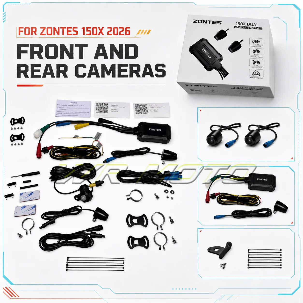 Front‑Rear Dual Camera Dash Cam DVR Mount Bracket Fit For 2026 ZONTES 150X Scooter