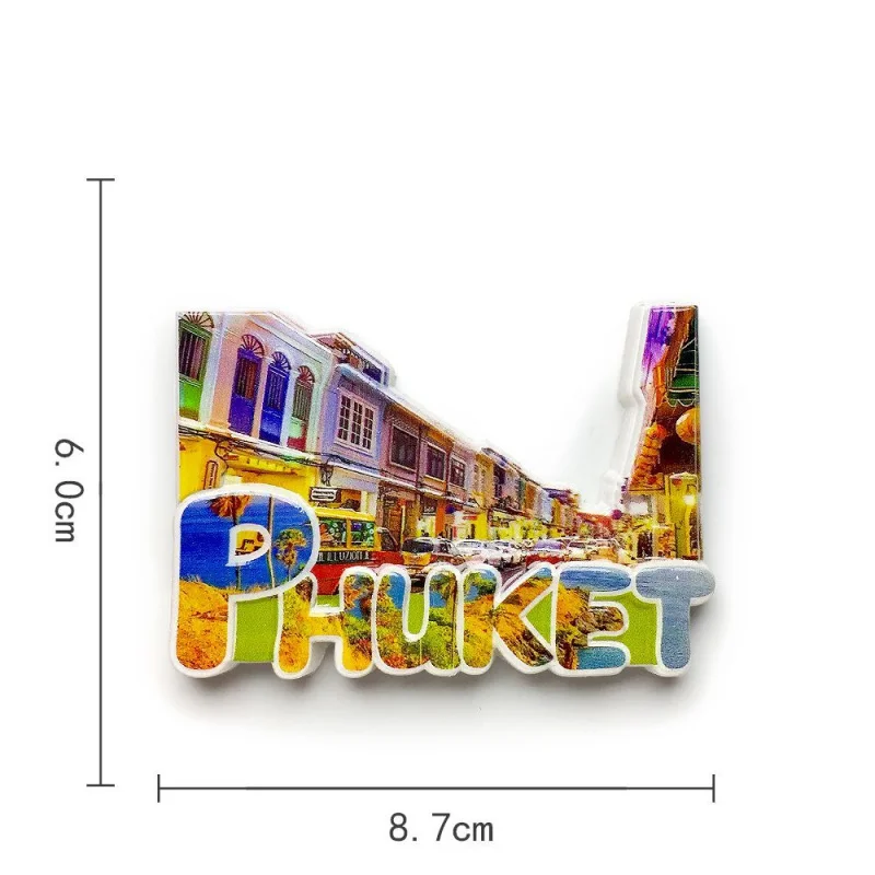 

Phuket, Thailand Scenery Magnetic Refrigerator Magnet Travel Souvenir3d3D Letter Creative Magnetic Stickers Decoration
