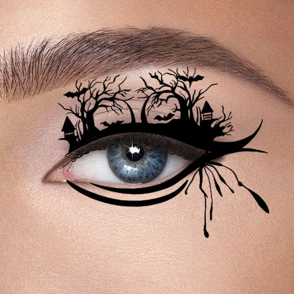 10pcs/Pack Waterproof Eyeshadow Face Tattoos For Women Eyeliner Temporary Tattoo Stickers for Halloween Stage Performances