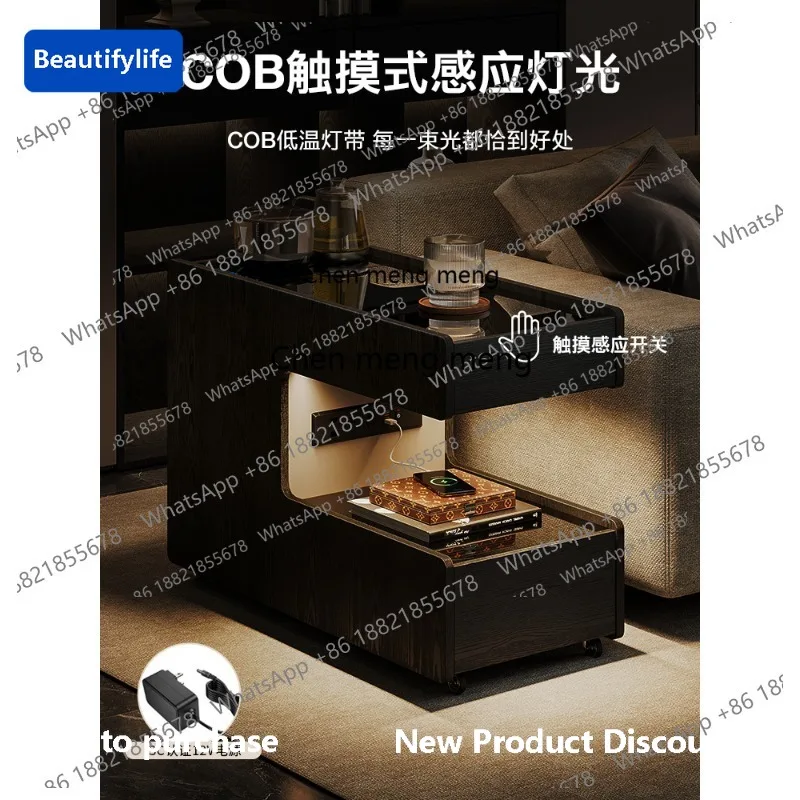 M183 Italian sofa side several kettles integrated with sockets living room removable tea table side cabinet