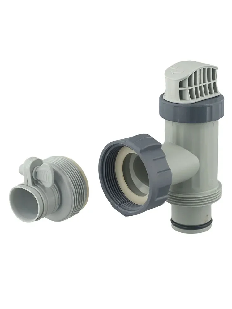 Robust Pool Plunger Valve And Type B Hose Adapter For Intex Designed For Above Ground Pools With Integrated Shut Off Valve