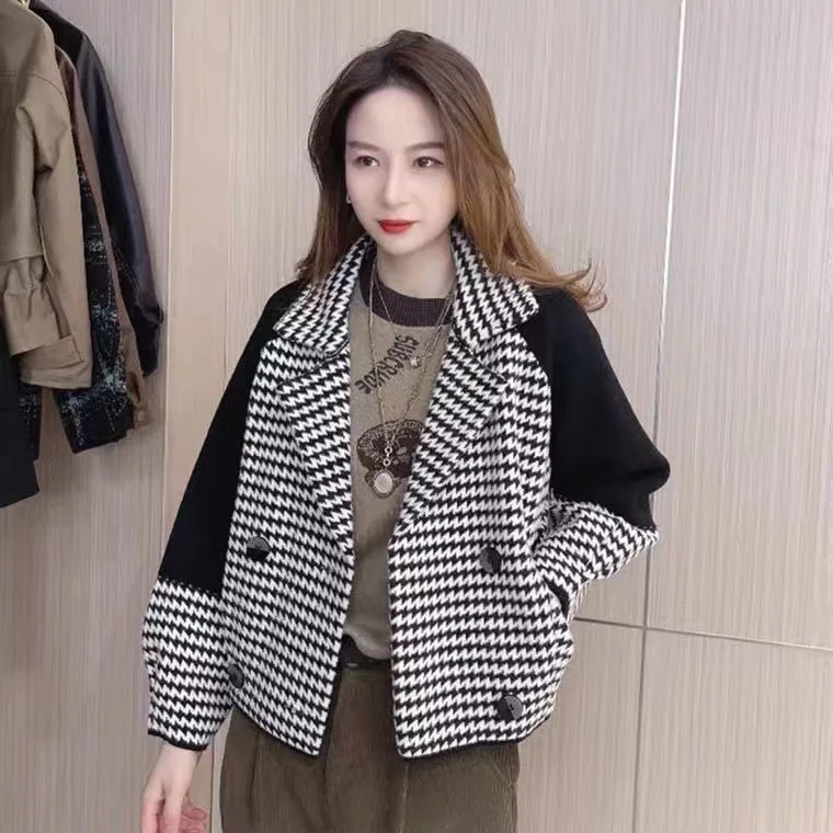 High End Mink Fur Coat Autumn And Winter New Style Suit Collar Thickened Outer Wear Knitted Cardigan Top Women's Western-Style