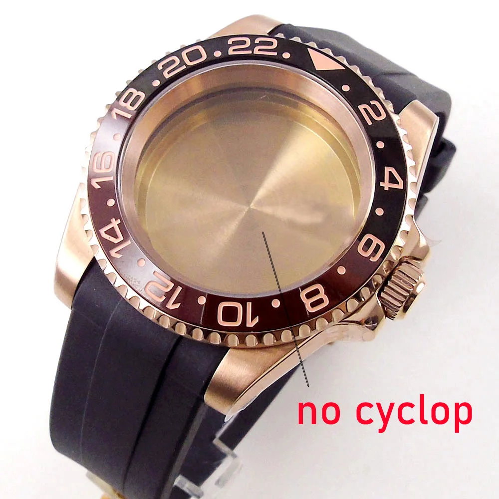 fit NH35 NH36 NH34 10bar 120clicks Bezel 40mm SUB Rose Gold Watch Case Curved End Band image 3