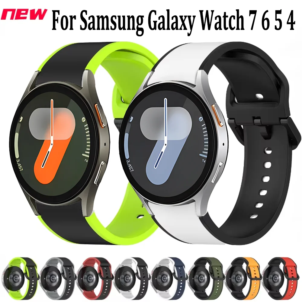 No Gap Silicone Strap for Samsung Galaxy Watch 6 4 Classic 47mm 43mm Bracelet Wriatband Watch 7/6/5/4 40mm 44mm 5 Pro 45mm Belt
