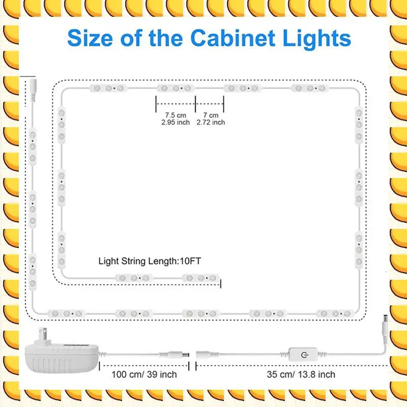 

BAAU Self-Adhesive LED Cabinet Lights Wardrobe Lights Touch-Sensitive Atmosphere Lights LED Vanity Lights For Mirror