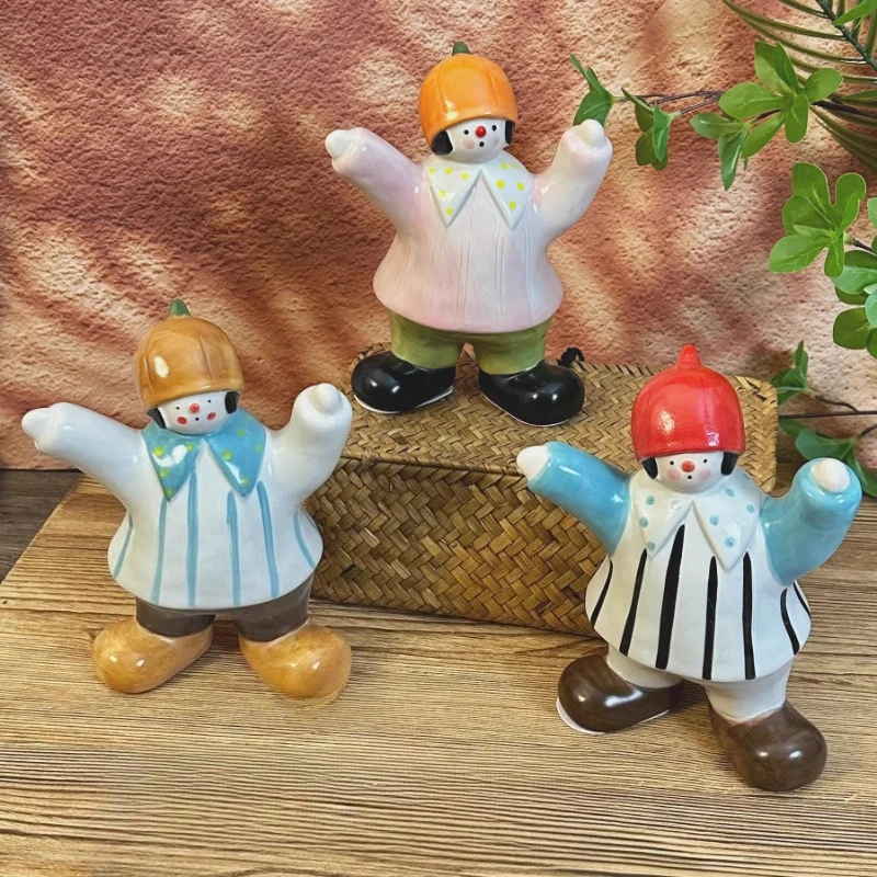 

Милая фигурка девочки-тыквы, расписная кукла-скульптура, забавное украшение для детской комнаты, декор для дома и офиса, подарки ручной работы.