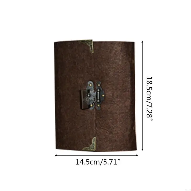 สมุดบันทึกการเดินทางย้อนยุค M5TB พร้อมล็อคสำหรับคีย์ไดอารี่ Planner วารสาร Notepad Kraft Paper Business Business