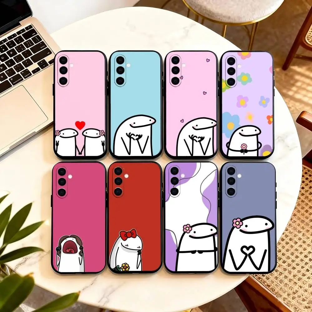 Capa de telefone celular f-flork para samsung galaxy a73, a72, a71, a70, a53, a52, a51, outros capa preta macia