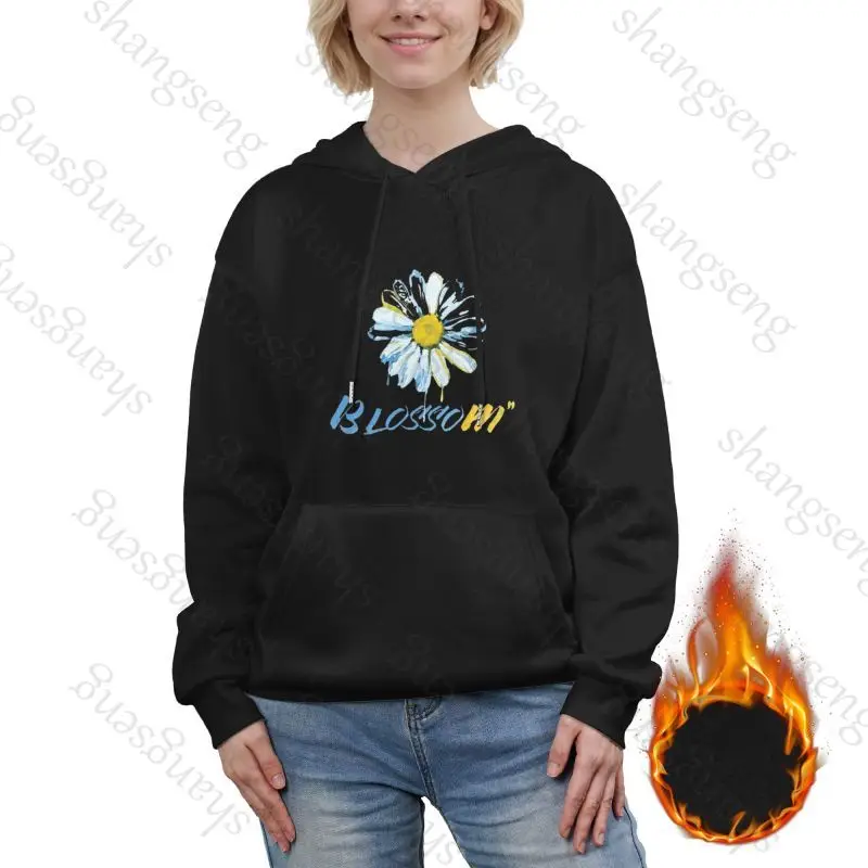 

daisy Oil painting prints Women's Hoodies Fashion Printed Sweatshirts Women's Casual Loose Hoodies Plush Hooded Sweatshirts