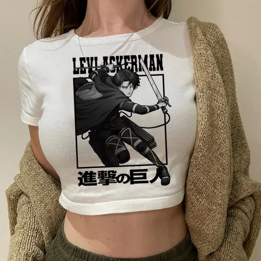 Shingeki No Kyojin توب قصير ملابس الشارع كورسيه الجرونج 2025 2000s سليم صالح روبا ليندا الفقرة المراهقين