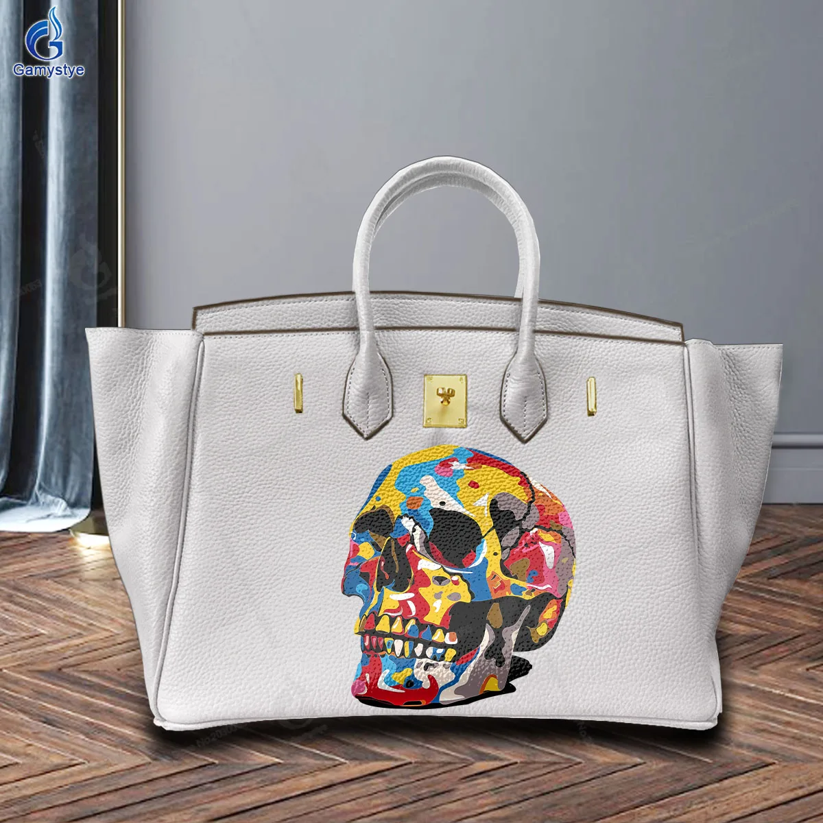 

Художественные сумки с принтом на заказ, камуфляжные сумки с принтом черепа, женская сумка из натуральной кожи, женская сумка Carteras Para Mujer De Moda Originales