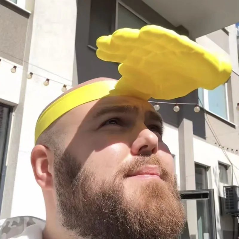 Picture 7: Creative Adjustable Palm Sunshade Hand Cover, Funny Headband Toy, Party Birthday Outdoor Sun Protection Tool