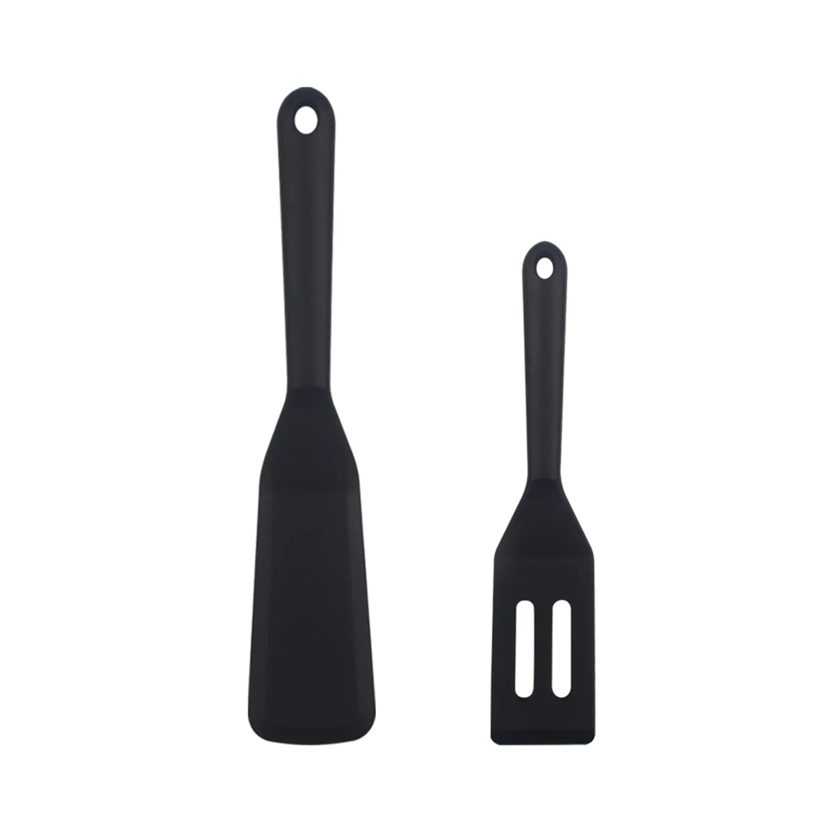 2Pcs Favorite Spatula, One Size Fits All, Black Silicone Shovel Set