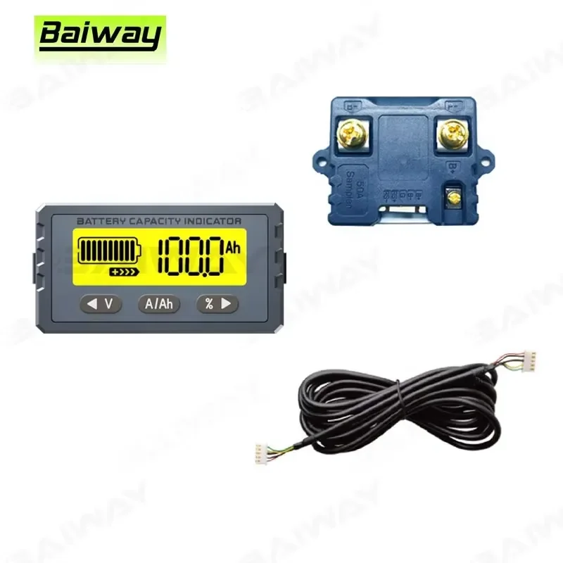 80V 50A High Precision Battery Monitor Level Indicator Capacity Tester Digital Display for Lithium Lead Acid Car Marine RV