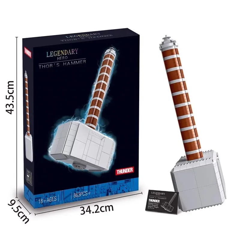 

Superhero Avengers Alliance Thunder Hammer Building Block Assembly Model Toy Large-Scale Assembly Display Model 76209