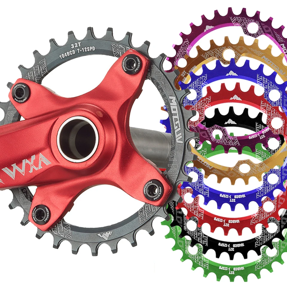 MTB Mountain Bike 104 BCD Chainring Round Narrow Wide 32T 34T 36T 38T Crankset Tooth Plate Bicycle Parts