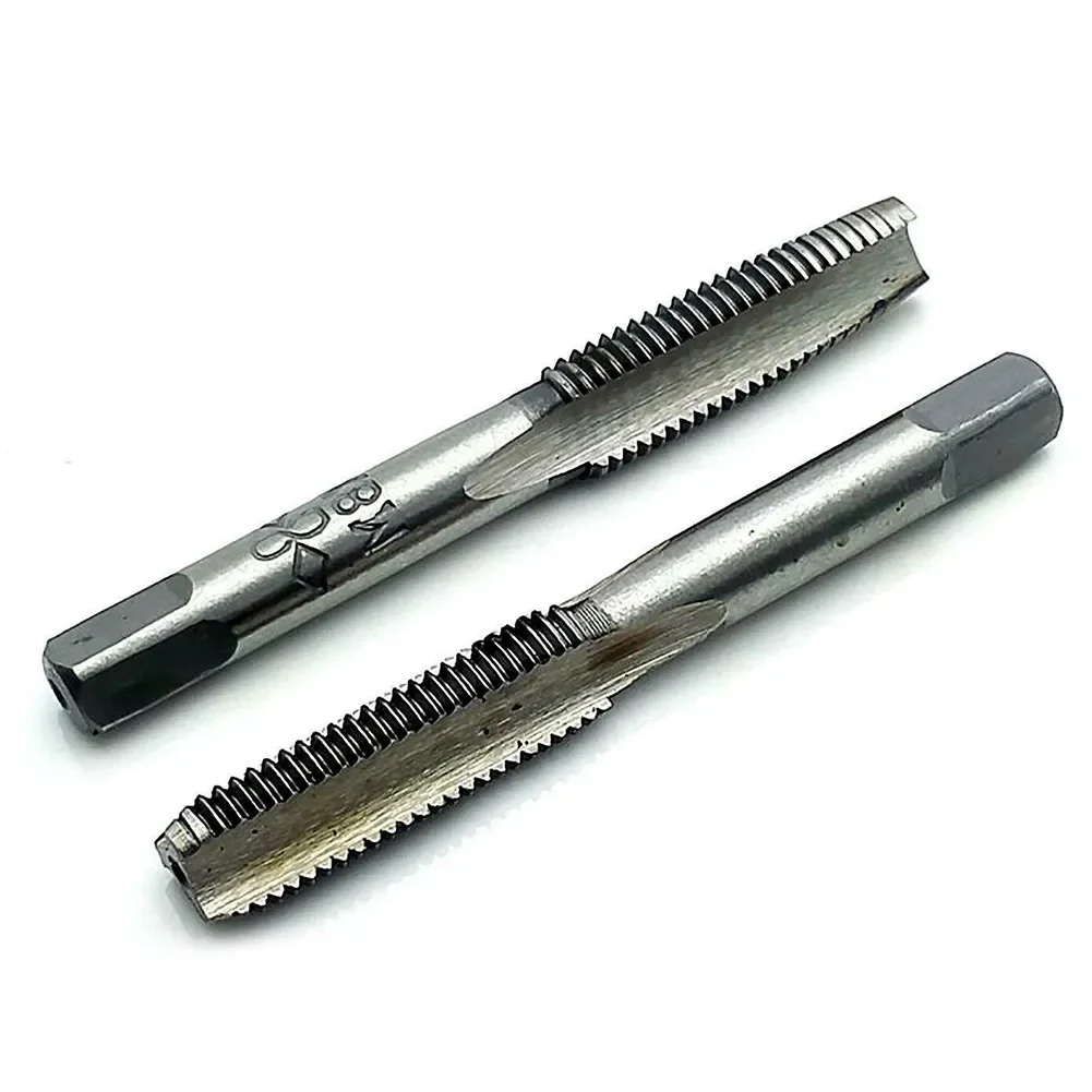Carbon Steel M8 X 1mm Taper Tap And Die Set For Metric Thread Right Hand 3pcs Package Including 2 Taps And 1 Die