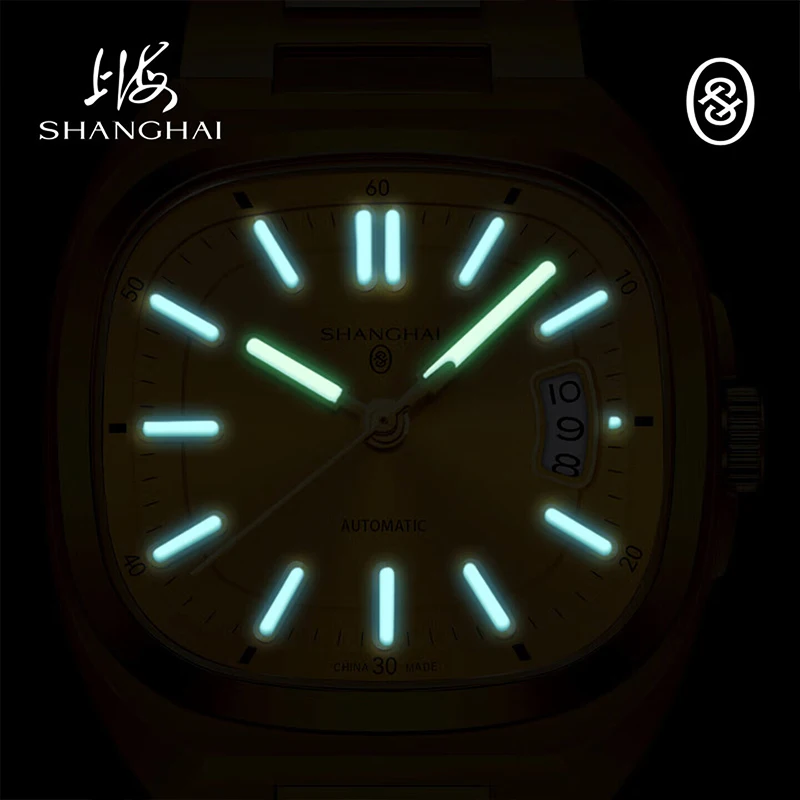 Men's Automatic Mechanical Square Watch - Luminous, 50m, Date Display