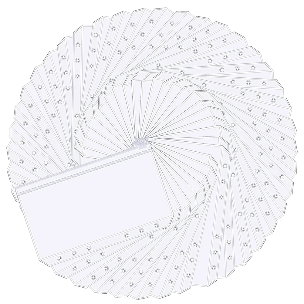 25 Stuks Handig Clear Pvc A6 Budget Bindmiddel Zakken Rits Map Zakken Voor 6-Ring Notebook Bindmiddel Bestanden Rapporten bindmiddel